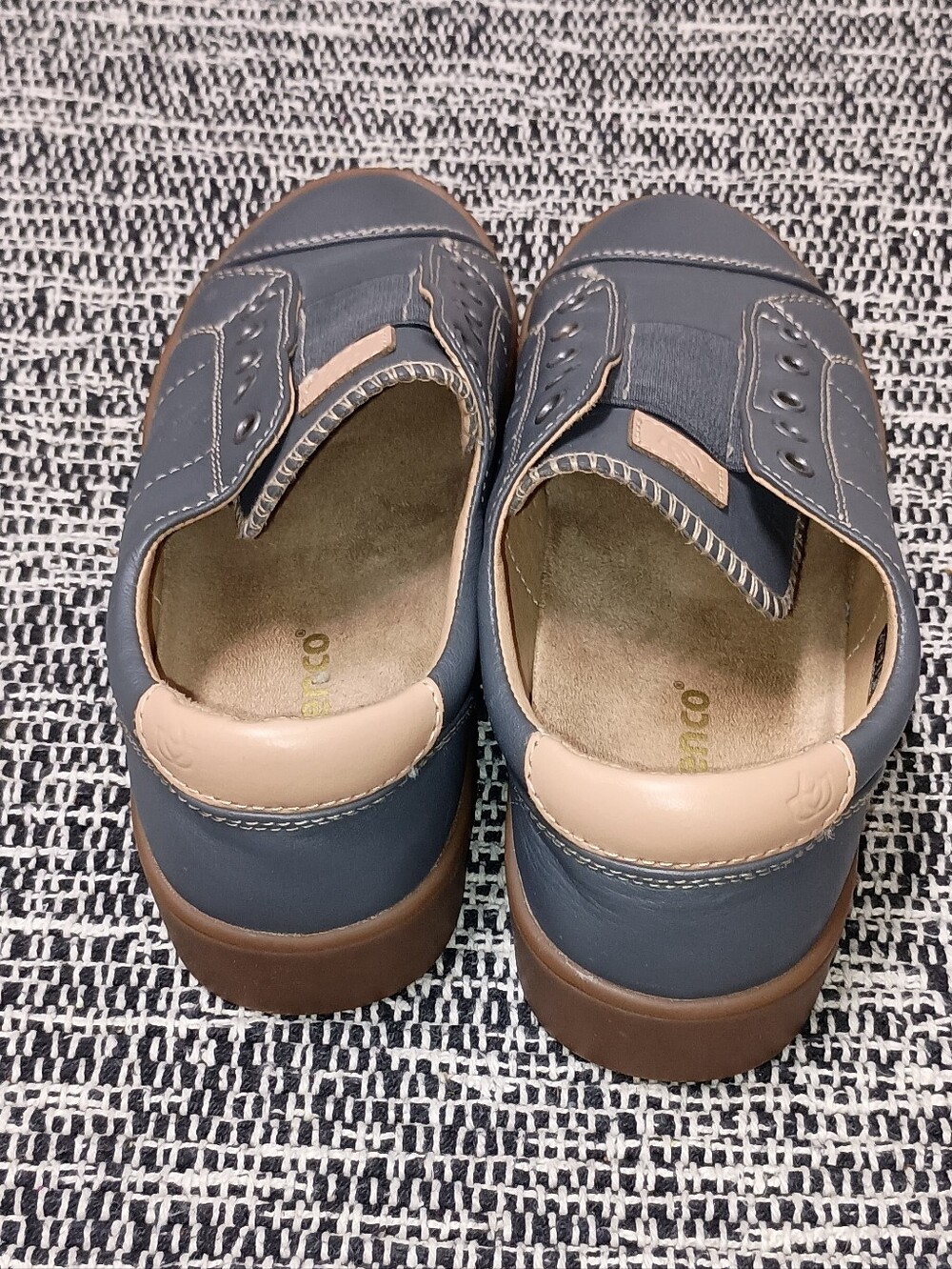 Spenco Malibu Lux Navy Slip-On Casual Sneakers with Tan Accents - Picture 8 of 10